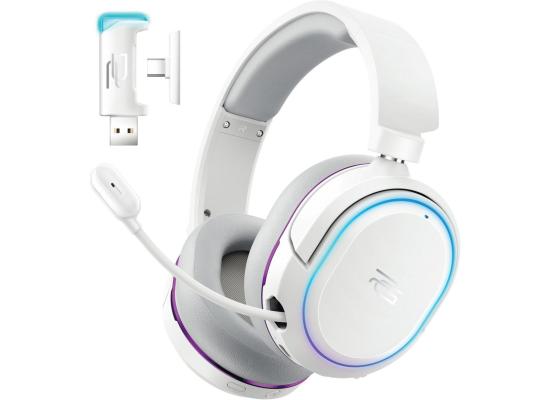 Proove Rapture Wireless Gaming Headphones Maximum Practicality and Powerful Sound, up to 34 hours, 2.4GHz, Bluetooth 5.0, AUX - White